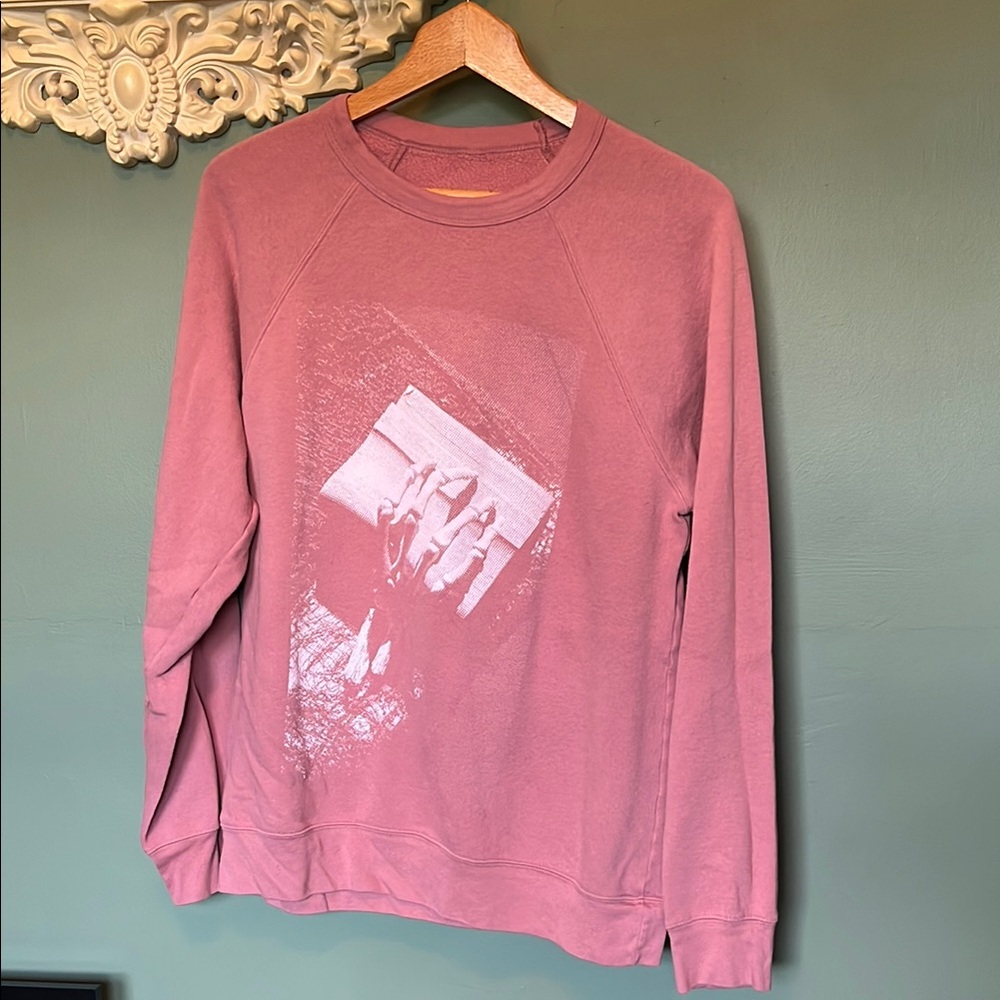 Dusty Rose light spring sweatshirt - TILL THE CASKET DROPS - size L